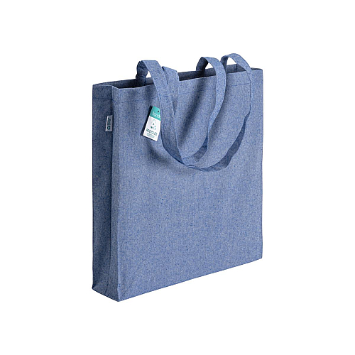 190 g/m2 recycled cotton shopping bag, long handles and gusset 1