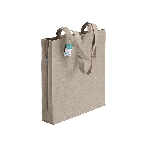 190 g/m2 recycled cotton shopping bag, long handles and gusset 1