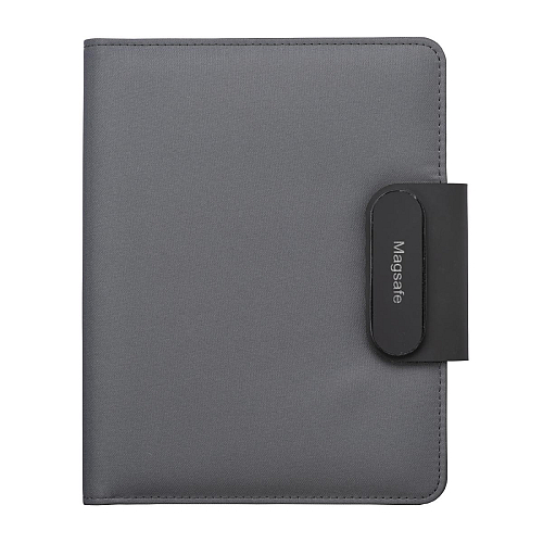 A5 organizer folder in r-pet with lock and magnetic closure that lights up 2