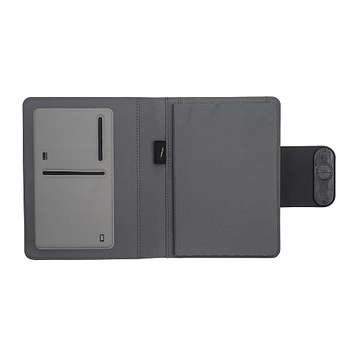 A5 organizer folder in r-pet with lock and magnetic closure that lights up 3
