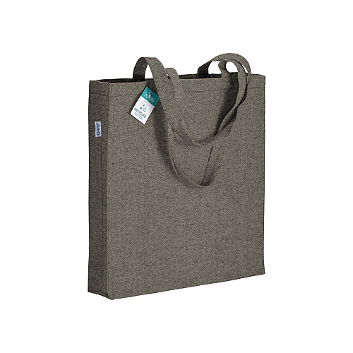 280g/m2 recycled cotton shopping bag, long handles and gussets 1