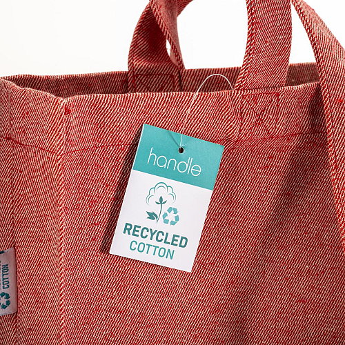 280g/m2 recycled cotton shopping bag, long handles and gussets 3