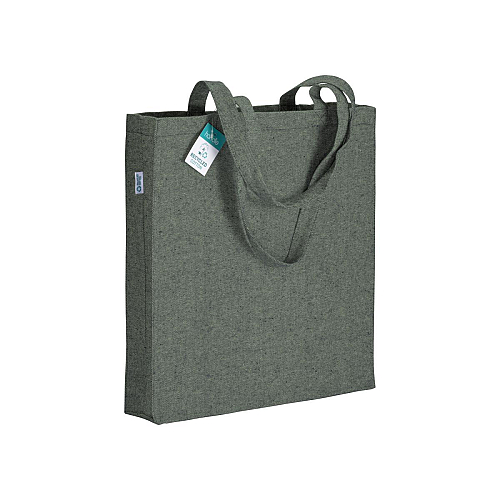 280g/m2 recycled cotton shopping bag, long handles and gussets 1