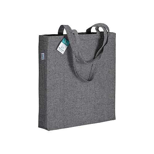 280g/m2 recycled cotton shopping bag, long handles and gussets 1