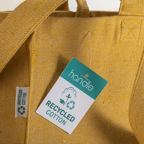 280g/m2 recycled cotton shopping bag, long handles and gussets 3