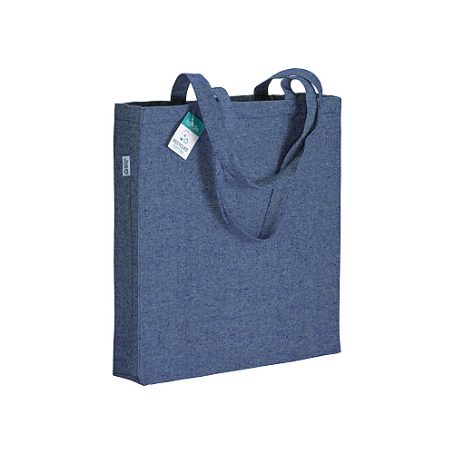 280g/m2 recycled cotton shopping bag, long handles and gussets 1