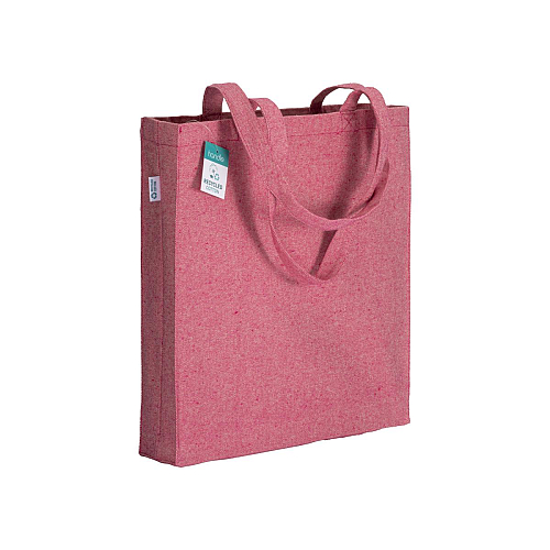 280g/m2 recycled cotton shopping bag, long handles and gussets 1