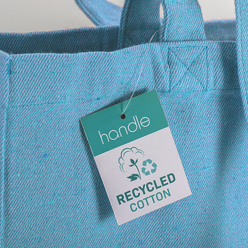 280g/m2 recycled cotton shopping bag, long handles and gussets 3