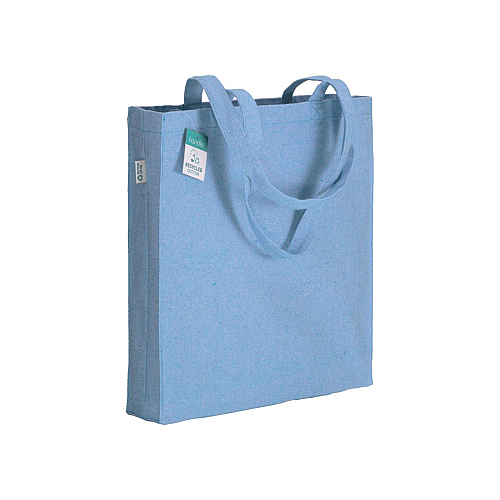 280g/m2 recycled cotton shopping bag, long handles and gussets 1