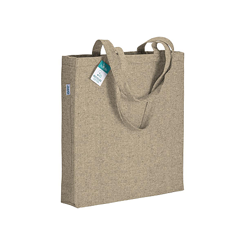 280g/m2 recycled cotton shopping bag, long handles and gussets 1