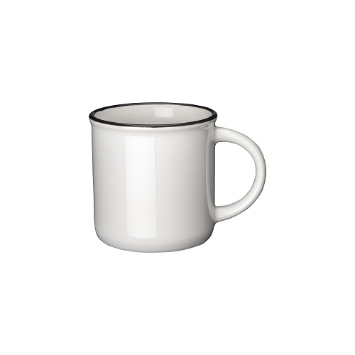 Vintage 240 ml ceramic mug with sublimation coating and colored rim 1
