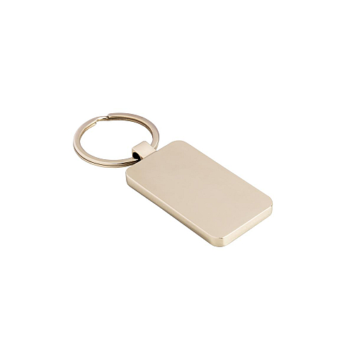 Rectangular metal and cork keychain 3