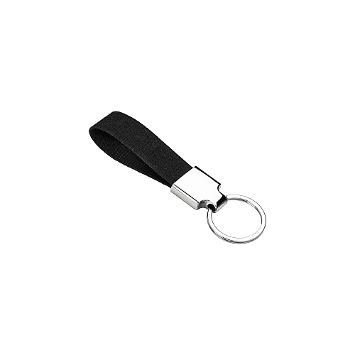 R-pet key ring with chrome-plated metal plate 1