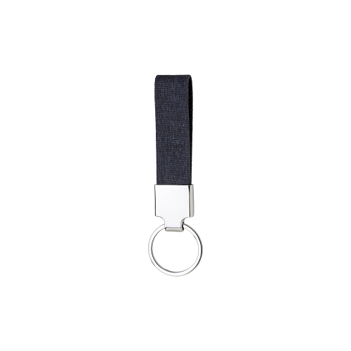R-pet key ring with chrome-plated metal plate 2