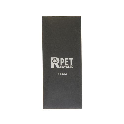R-pet key ring with chrome-plated metal plate 3