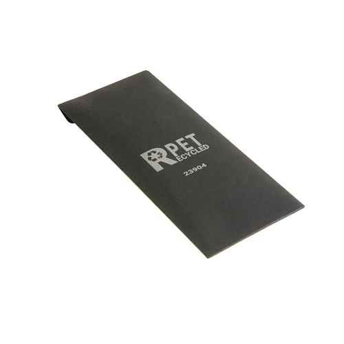 R-pet key ring with chrome-plated metal plate 4