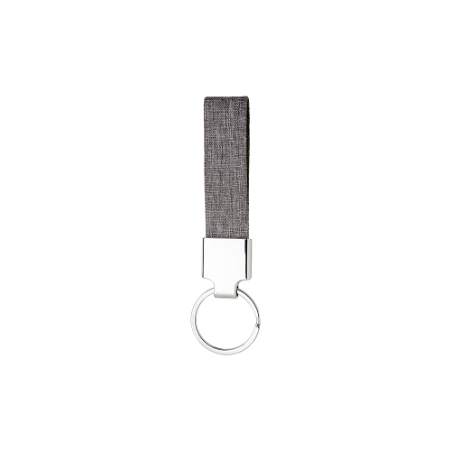 R-pet key ring with chrome-plated metal plate 2
