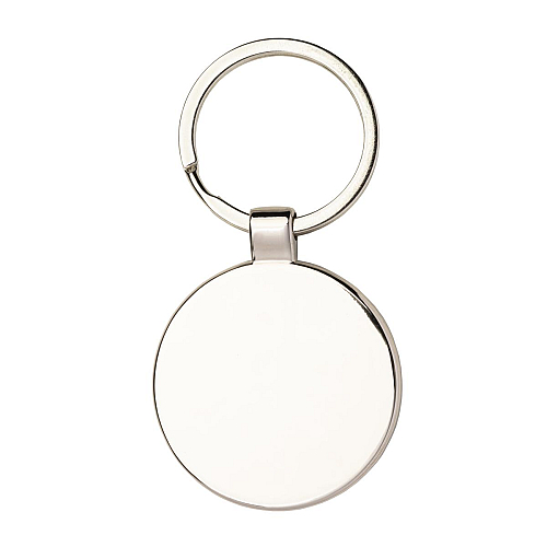 Round metal key ring with bamboo front plate detail 4