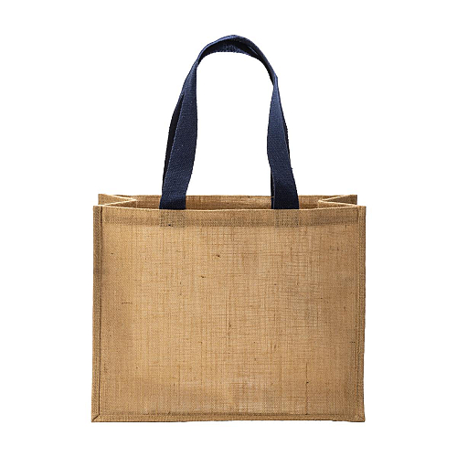Jute shopping bag, long handles and gusset 2