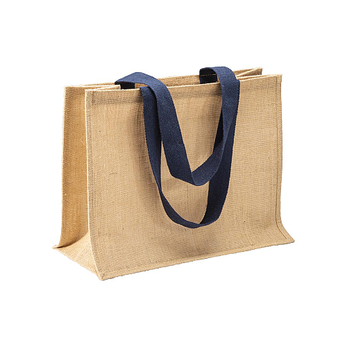 Jute shopping bag, long handles and gusset 1