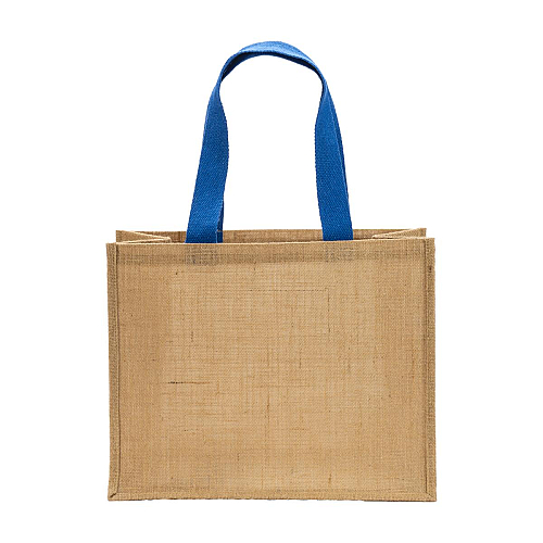 Jute shopping bag, long handles and gusset 2