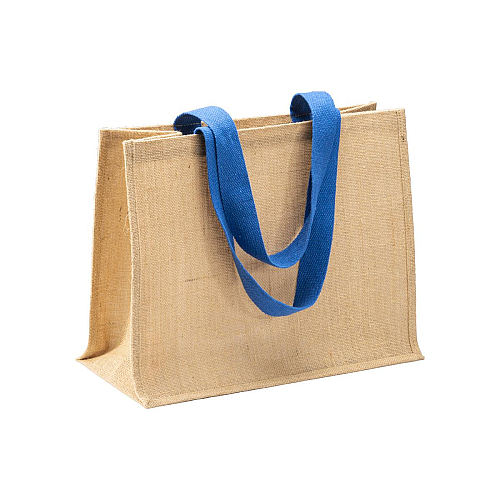 Jute shopping bag, long handles and gusset 1