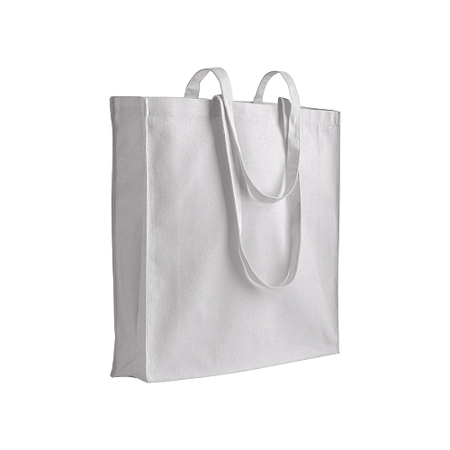180/g m2 recycled cotton/polyester shopping bag, long handles and gusset 1