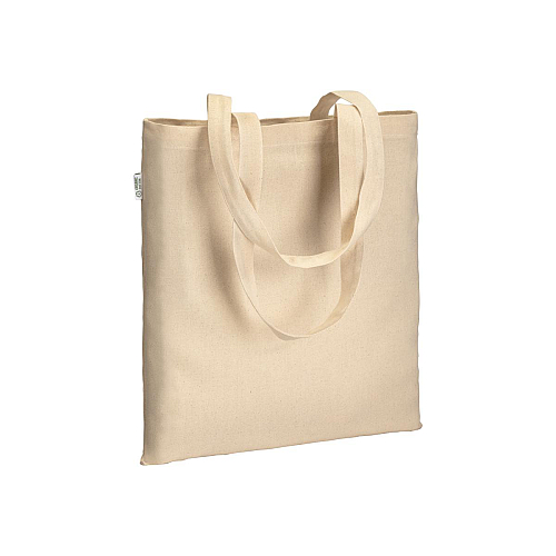 220/g m2 organic cotton shopping bag, long hanles and gusset 1