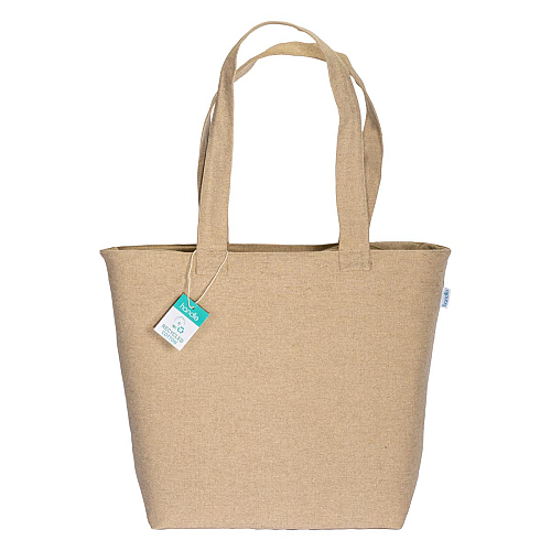 Plasă de cumpărături din bumbac reciclat 280 g/m² cu burduf 2