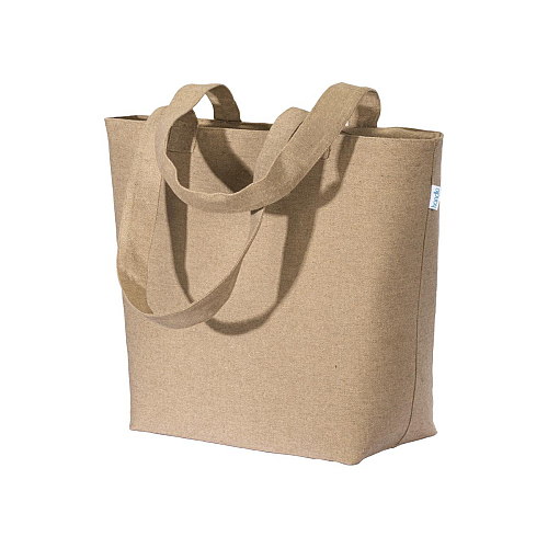 Plasă de cumpărături din bumbac reciclat 280 g/m² cu burduf 1