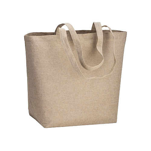 120 g/m2 recycled cotton shopper with PP inner coating, long handles and gusset 1