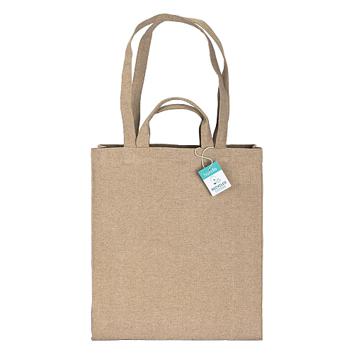 280 g/m2 recycled cotton shopping bag with gussets and doubles handles 2