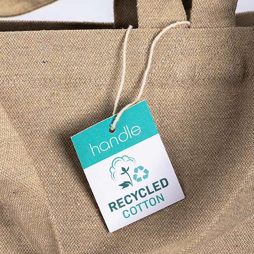 280 g/m2 recycled cotton shopping bag with gussets and doubles handles 4