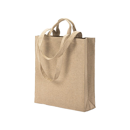280 g/m2 recycled cotton shopping bag with gussets and doubles handles 1