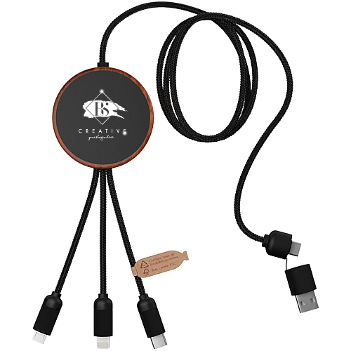 SCX.design C40 5-in-1 rPET light-up logo charging cable and 10W charging pad 2