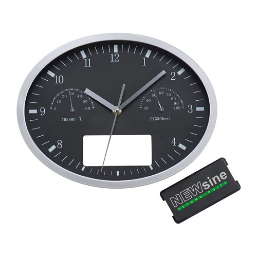 Wall clock with hygrometer, thermometer and click system 2