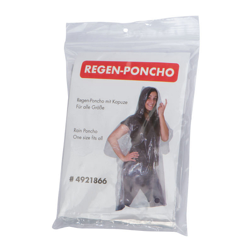 Rain poncho in plastic cover 1