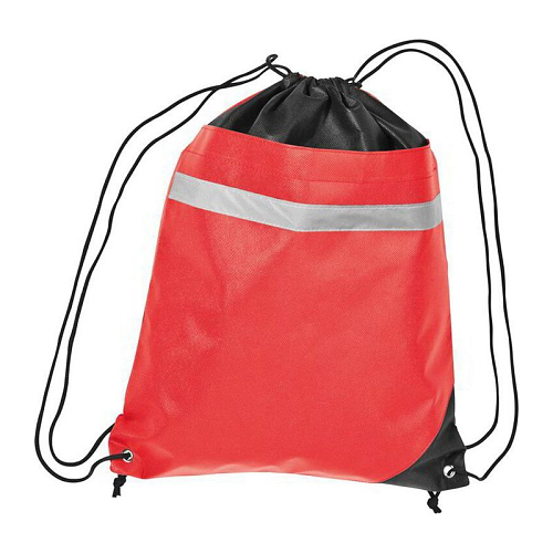 Non-woven gym bag including reflectable stripe 1