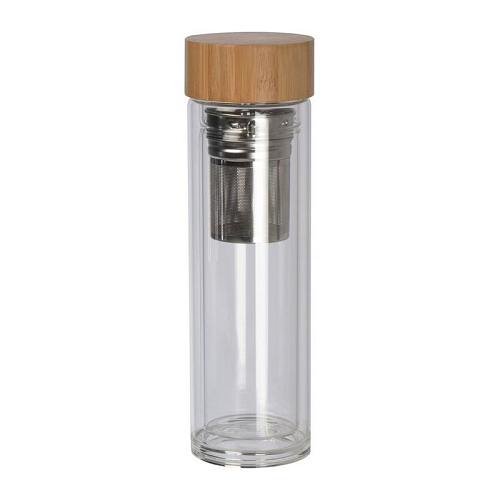 Glass bottle with bamboo lid 2
