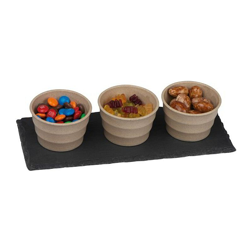 Small bowls set with slate board 2