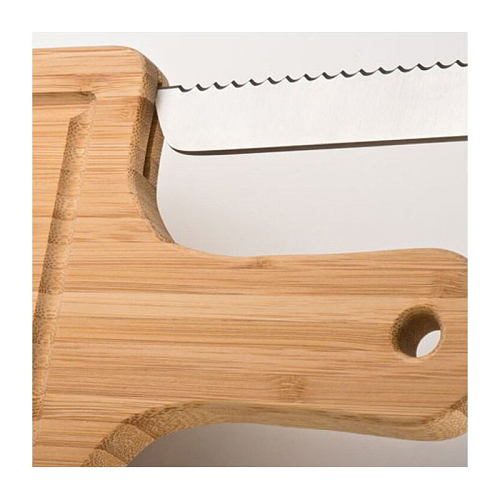 Bamboo chopping board with knife 2