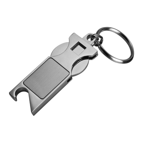 Keychain with shopping coin and bottle opener 1