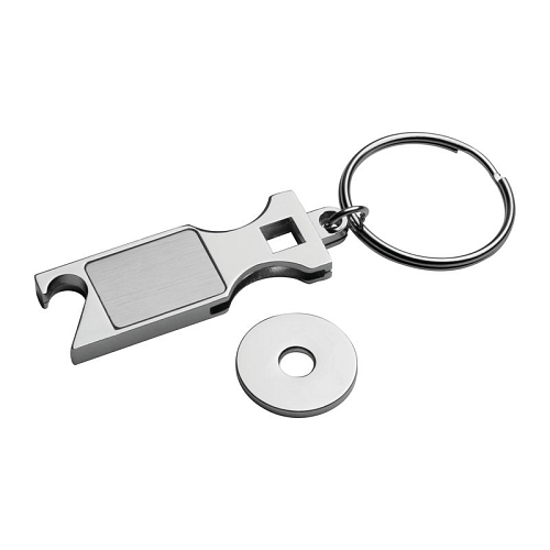 Keychain with shopping coin and bottle opener 3