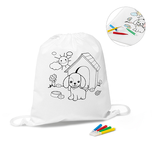 DRAWS. Children's colouring drawstring bag 1
