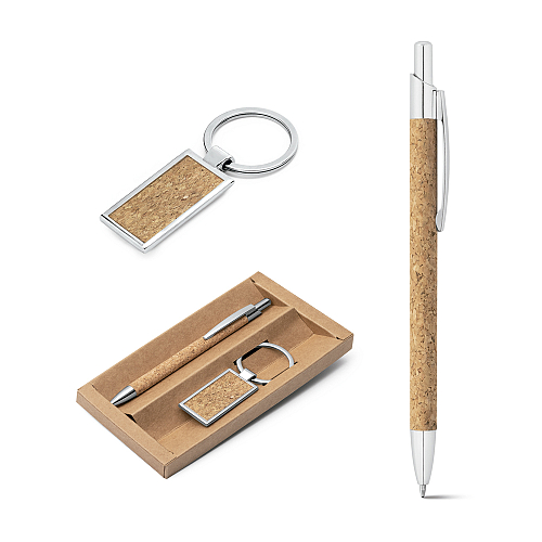 LAVRE. Ballpoint and keyring set 1