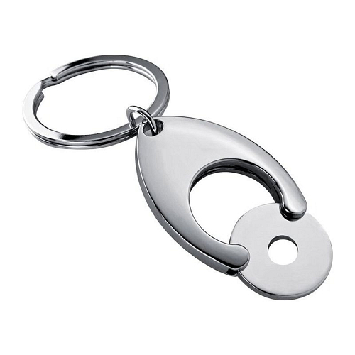 Metal keyring with shopping chip 1