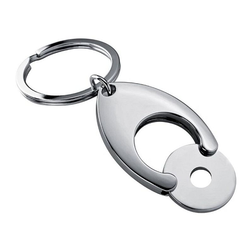 Metal keyring with shopping chip 2