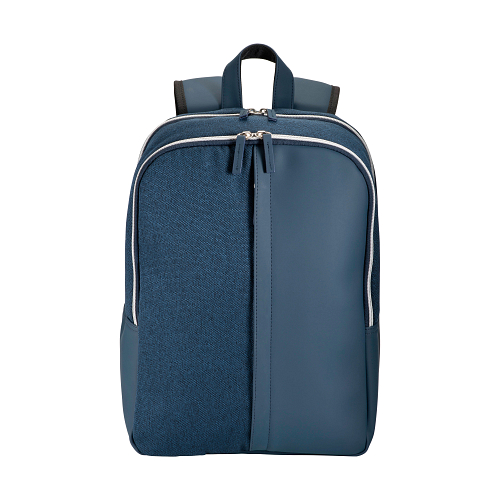 Laptop backpack in eco-leather and polycotton 2