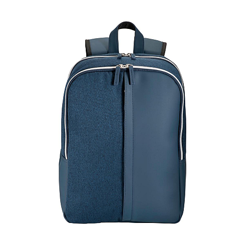 Laptop backpack in eco-leather and polycotton 2