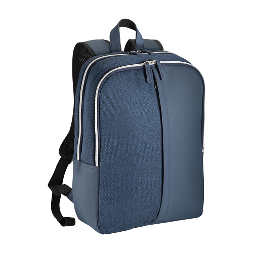 Laptop backpack in eco-leather and polycotton 1